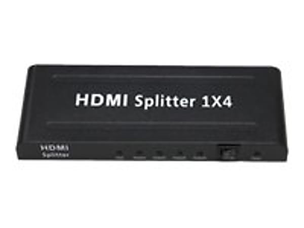 4XEM 4 Port high speed HDMI video splitter fully supporting 1080p, 3D for Blu-Ray, gaming consoles and all other HDMI compatible devices - 4XEM 1080p/3D 1 HDMI in 4 HDMI out video splitter and amplifier with LED indicators for connection and power