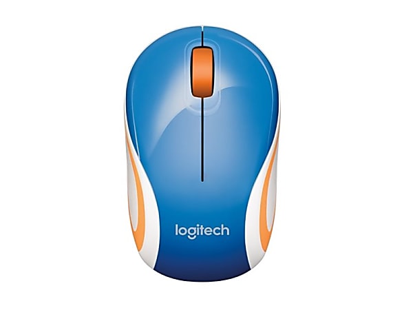 Logitech® M187 Mini Wireless Optical Mouse, Blue, 910-002728
