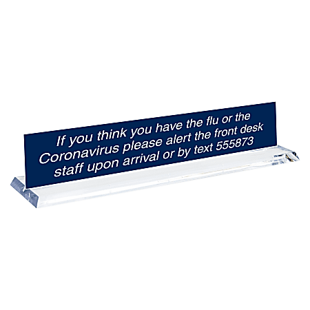 Custom Engraved Plastic Desk Signs With Plexiglass Holder,