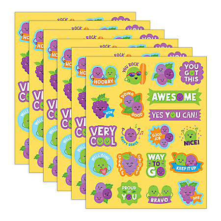 Teacher Created Resources Smelly Stickers, Grape, 120 Per Pack, Set Of 6 Packs