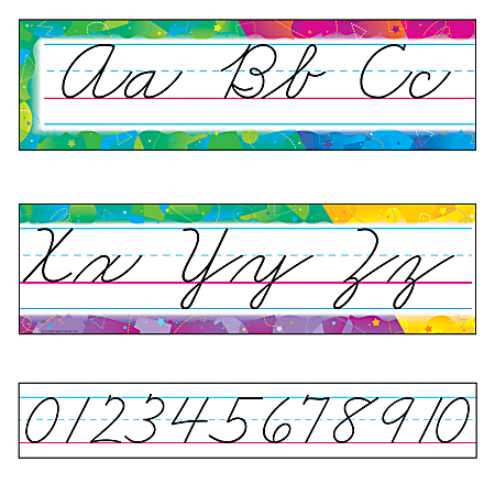 TREND Color Splash Zaner-Bloser Cursive Alphabet Bulletin Board Set, Multicolor, Grades 2-4