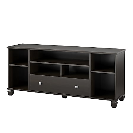 Ameriwood Home Brett TV Stand For TVs Up To 64", 24-5/16"H x 57-3/4"W x 15-11/16"D, Espresso