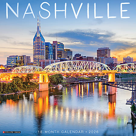 2026 Willow Creek Press Scenic Monthly Wall Calendar, 12" x 12", Nashville, January To December, 55991