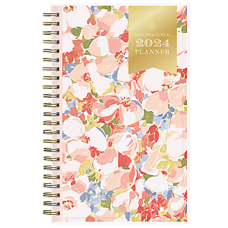 2024 Day Designer Weekly/Monthly Planning Calendar, 5" x 8", Petals, January To December