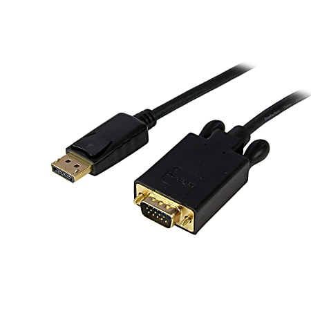 StarTech.com 10ft DisplayPort to VGA Adapter Converter Cable - DP to VGA 1920x1200 - Black - First End: 1 x DisplayPort Male Digital Audio/Video - Second End: 1 x HD-15 Female VGA - Supports up to 1920 x 1200 - Black