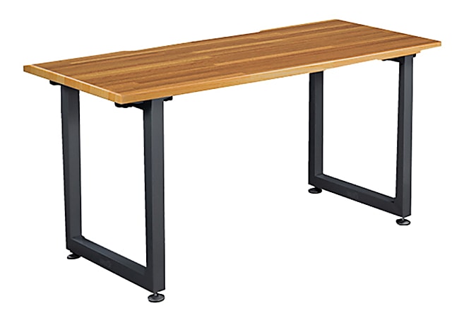 Vari Table 60"W Computer Desk, Butcher Block