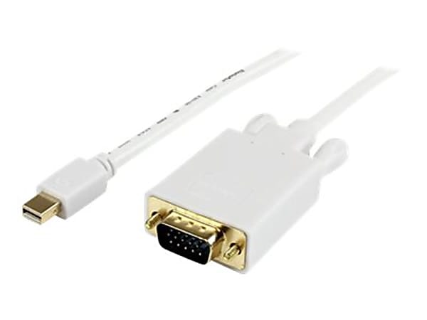 StarTech.com 10 ft Mini DisplayPort™ to VGA Adapter Converter Cable - mDP to VGA 1920x1200 - White - Connect a Mini DisplayPor - MDP2VGAMM10W