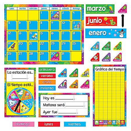 TREND Calendario Anual Spanish Bulletin Board Set, Multicolor