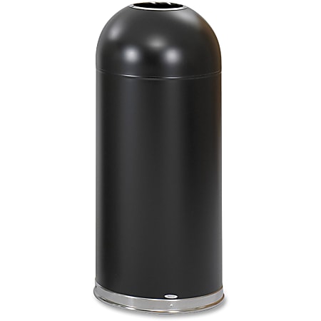 Safco® Open Top Dome Receptacles, 15 Gallons, Black