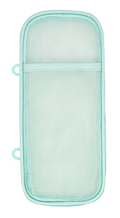 Office Depot&reg; Brand Mesh Pencil Case, 8-1/4" x 4-3/8", Aqua