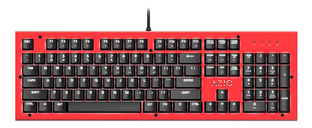 Azio MK HUE USB Keyboard, Red, MK-HUE-RD