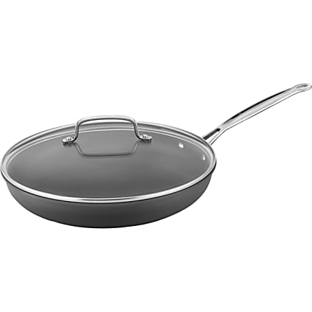 Cuisinart 12" Hard Anodized Non-Stick Skillet w/ Glass Cover - 12" Diameter Skillet, Lid - Glass Lid, Stainless Steel - Oven Safe
