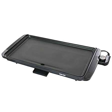 Better Chef Family Size Electric Countertop Grill/Griddle, 3”H x 11-1/2”W x 22-3/4”D, Black