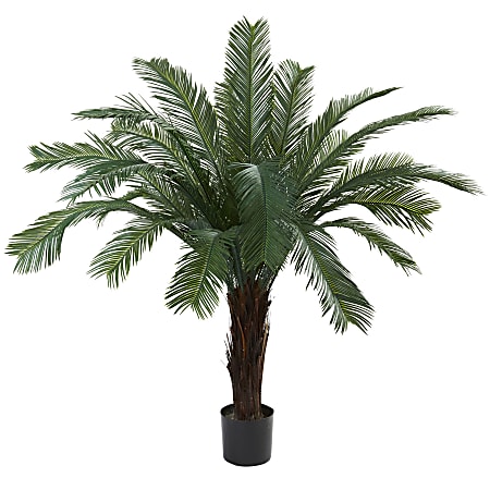 Nearly Natural Cycas 60”H Artificial UV Resistant Indoor/Outdoor Tree, 60”H x 59”W x 59”D, Green