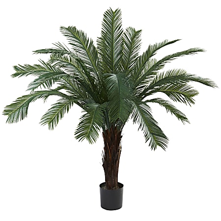 Nearly Natural Cycas 60”H Artificial UV Resistant Indoor/Outdoor Tree, 60”H x 59”W x 59”D, Green