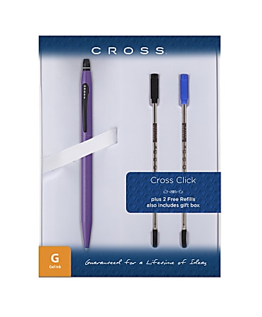 Cross® Click Ballpoint Pen, Medium Point, 0.7 mm, Purple Barrel, Black Ink