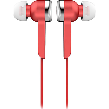 IQ Sound Digital Stereo Earphones - Stereo - Red - Wired - Earbud - Binaural - In-ear - 4 ft Cable