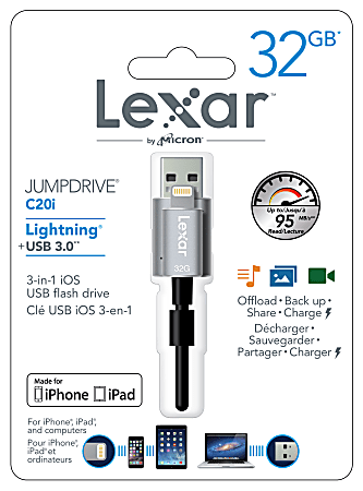 Lexar® JumpDrive® C20i Flash Drive, 32GB