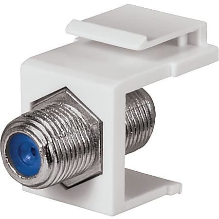 DataComm 3.0 GHz F-Connector Keystone Insert - 1 x F Connector Keystone Female - Nickel - White