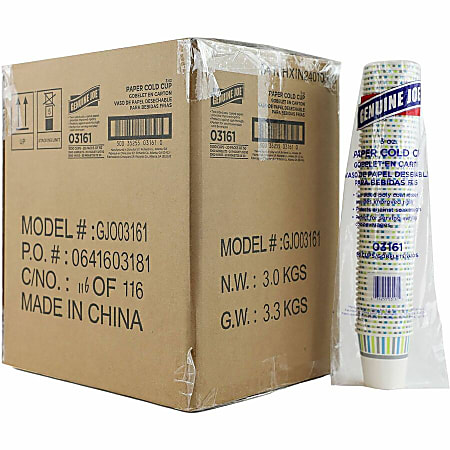 Genuine Joe 12 oz Cold Cups - 50.0 / Pack - 20 / Carton - White - Paper - Cold, Beverage Genuine Joe 12 oz Cold Cups - 50.0 / Pack - 20 / Carton - White - Paper - Cold, Beverage