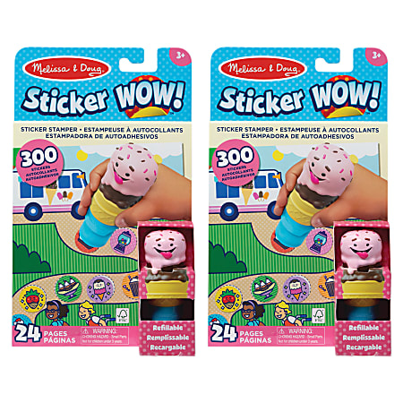Melissa & Doug Sticker WOW! Activity Pad Set, Ice Cream, 300 Stickers Per Set, 2 Sets