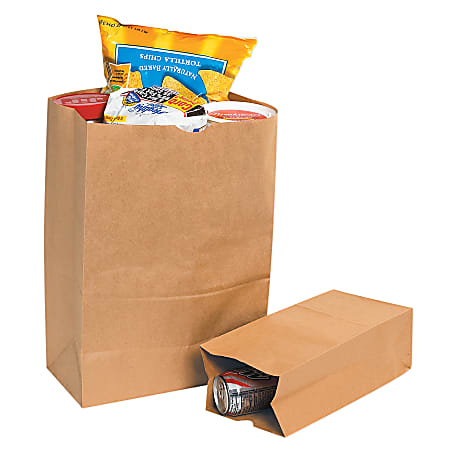 Partners Brand Grocery Bags, 16"H x 4 1/2"W x 2 1/2"D, Kraft, Case Of 500