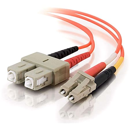 C2G-1m LC-SC 50/125 OM2 Duplex Multimode Fiber Optic Cable (Plenum-Rated) - Orange