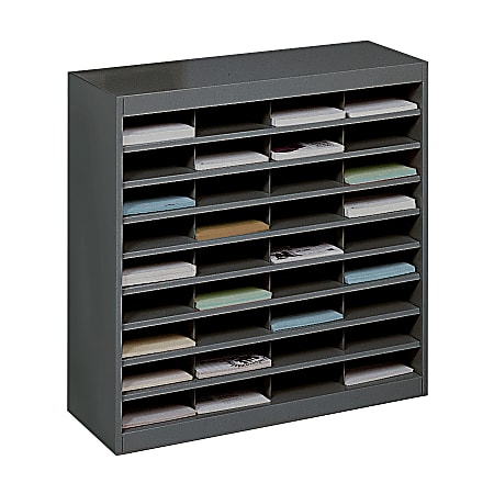 Safco E-Z Stor 24-comprtmt Literature Organizer - 750x Sheet - Compartment Size : 3"x9"x12.25" - 36.50"x37.50"x 12.75" Depth - 9221BLR