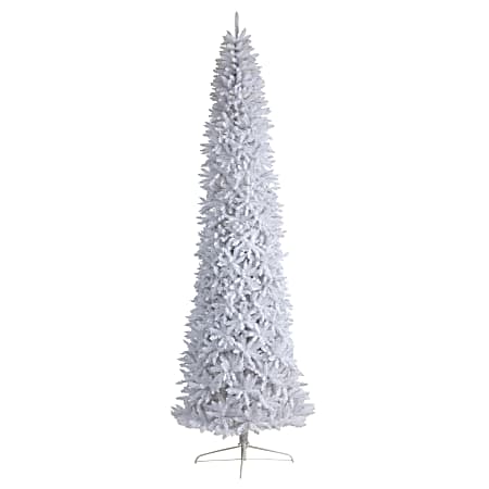 Nearly Natural Fir 144”H Slim Artificial Christmas Tree With Bendable Branches, 144”H x 45”W x 45”D, White