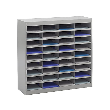 Safco® E-Z Stor® Steel Literature Organizer, 36 Compartments, 36-1/2"H, Gray