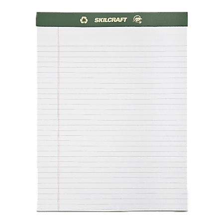 80% Recycled Chlorine-Free Writing Pads, Letter Size, 8