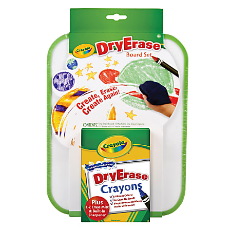 Crayola Dry-Erase Crayons With Board Set, Assorted Colors
