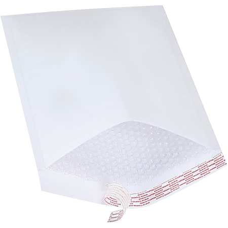Partners Brand White Self-Seal Bubble Mailers, #5, 10 1/2" x 16", Pack Of 25
