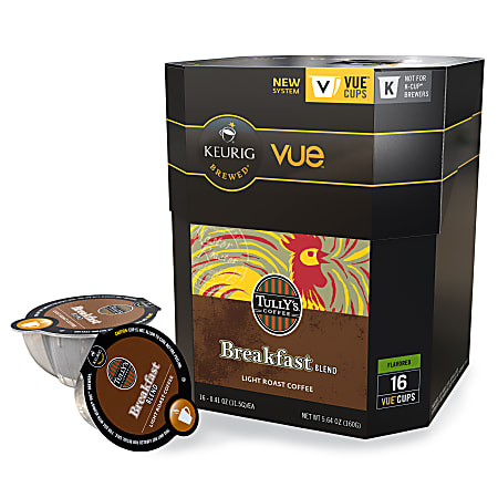 Tully's Coffee® Breakfast Blend Vue™ Packs, 0.4 Oz., Box Of 16