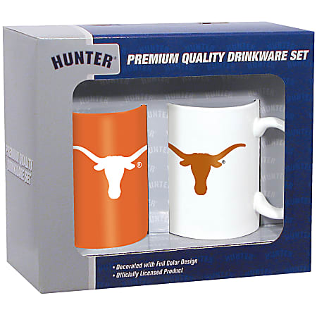 Hunter© NCAA Ceramic Mug Set, 11 Oz, Texas Longhorns, Pack Of 2