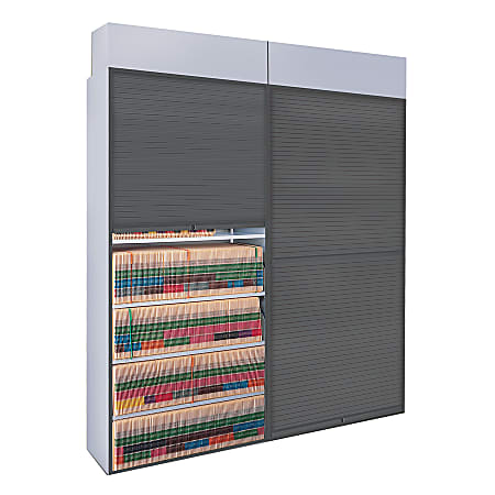 Mayline® Kwik-File File Harbor™ Storage Cabinet, 83"H X 48"W, Pebble Gray