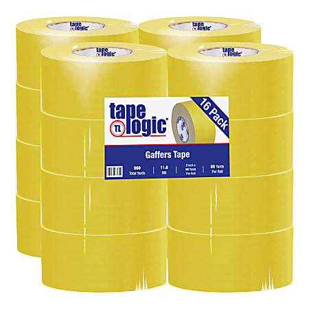 Tape Logic Gaffers Tape, 3" x 60 Yd., Yellow, Case Of 16 Rolls