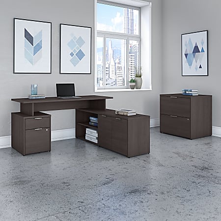 Bush Business Furniture Jamestown L Shaped Desk With Drawers And ...