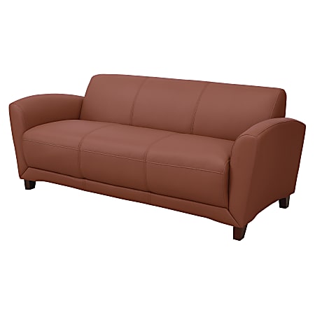 Lorell® Accession Bonded Leather Reception Sofa, Tan