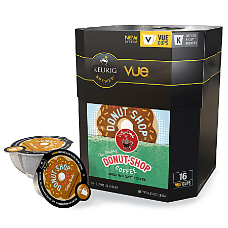 Coffee People Donut Shop Coffee Vue™ Packs, 0.4 Oz., Box Of 16