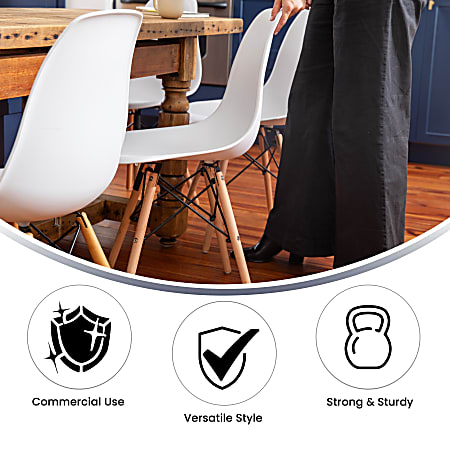 Flash Furniture Elon Series Plastic Chair White Office Depot