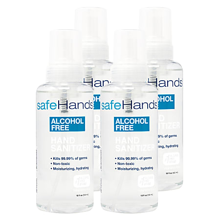 safeHands® Alcohol-Free Hand Sanitizer, 18 Oz, Pack Of 4 Bottles