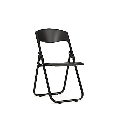 Flash Furniture Gray Standard Folding Chair with Upholstered Seat (Outdoor)