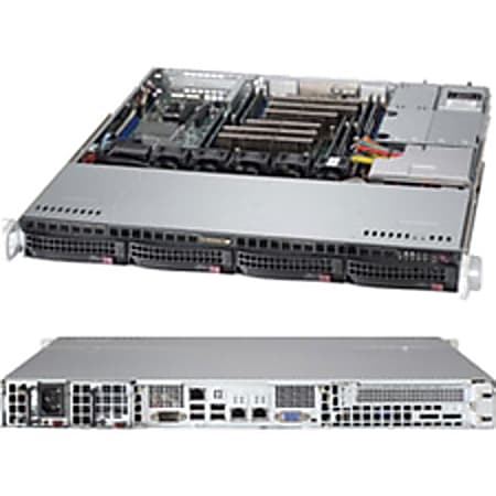 Supermicro SuperServer 6017R-M7UF Barebone System - 1U Rack-mountable - Intel C602J Chipset - Socket R LGA-2011 - 2 x Processor Support - Black