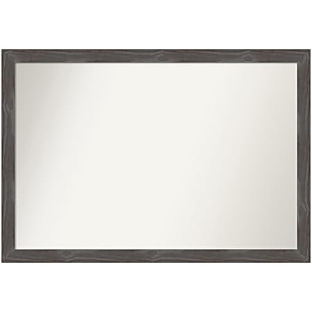 Amanti Art Non-Beveled Rectangle Wood-Framed Bathroom Wall Mirror, 27" x 39", Woodridge Rustic Gray