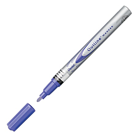 Pentel® Outline Marker™, Medium Point, Silver With Violet Outlines