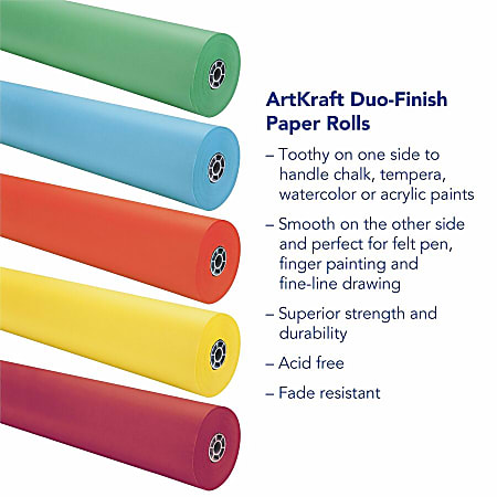Pacon Rainbow Duo Finish Kraft Paper Roll 36 x 1000 White - Office Depot