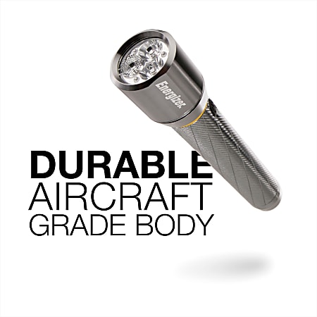 Energizer Vision HD Performance Metal Flashlight with Digital Focus - LED - 400 lm Lumen - 2 x AA - Battery - Metal - Water Resistant - Chrome