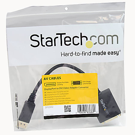 StarTech.com 10ft (3m) DisplayPort to DVI Cable, DisplayPort to DVI-D  Adapter/Converter Cable, 1080p Video, DP 1.2 to DVI Monitor Cable - The  Office Point