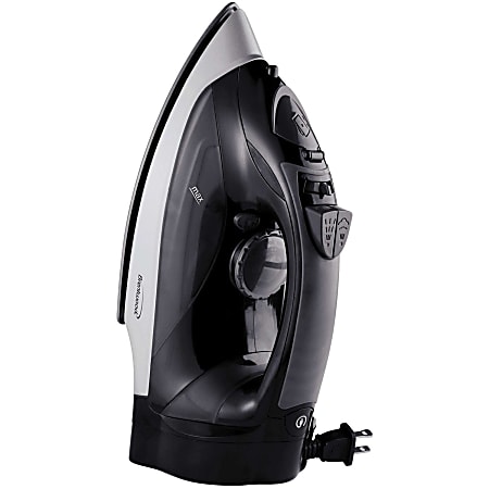 Brentwood 1,200-Watt Nonstick Steam Iron with Retractable Cord (Black) - 1200 W - Black